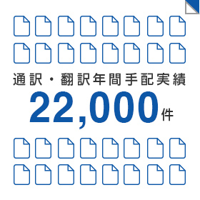 通訳翻訳年間手配実績 22,000件